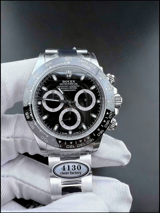 CLEANクリーン工場ROLEXロレックスデイトナ 116500LN プラック文字盤 cal.4130 1:1精度