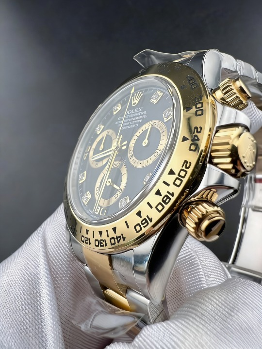 CLEANクリーン工場ROLEXロレックスデイトナ 116503 コンビゴールド ダイヤモンドインデック ス プラック文字盤 cal.4130 1:1精度