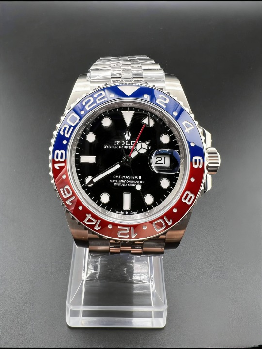 CLEANクリーン工場ROLEXロレックスGMTマスタ ー 1140mm 126710BLRO 赤青ペプシベゼル ブラッ ク文字盤 1:1精度