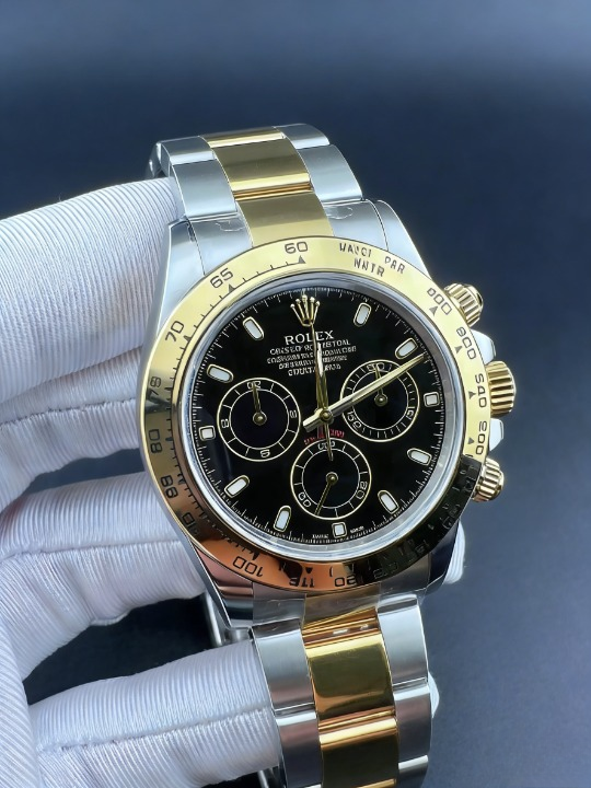 CLEANクリーン工場ROLEXロレックス デイトナ 116503 コンビイエローゴールド ブラック文字盤 cal.4130 1:1精度