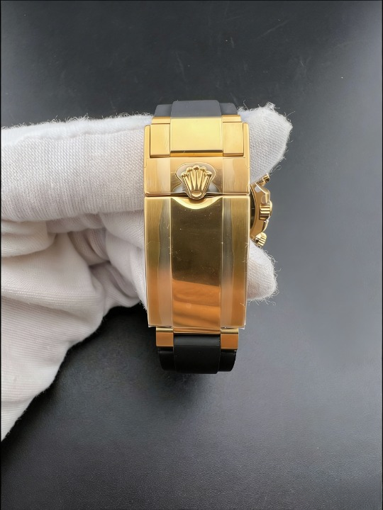 CLEANクリーン工場ROLEXロレックス デイトナ 116518LN ゴールド ダイヤモンド目盛り ブラッ ク文字盤 ラバーベルト cal.4130 1:1精度