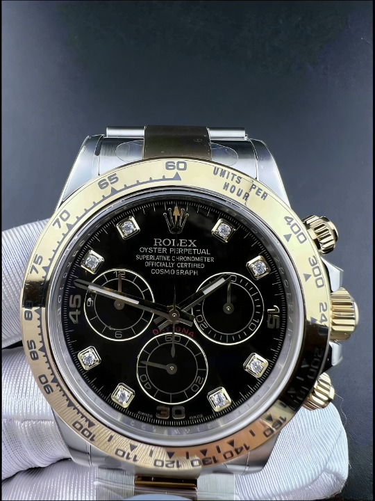 CLEANクリーン工場ROLEXロレックス デイトナ 116503 コンビゴールド ダイヤモンドインデック ス ブラック文字盤 cal.4130 1:1精度