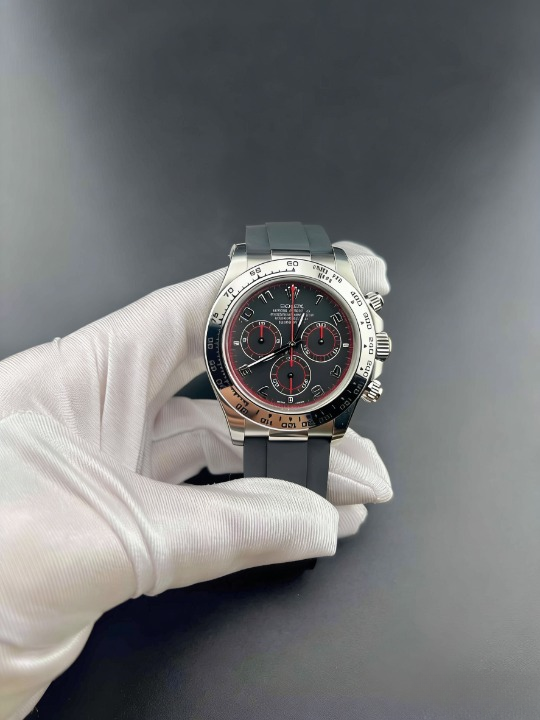 CLEANクリーン工場ROLEXロレックスデイトナ 116519赤針ブラック文字盤 ホワイトゴールド cal.4130 1:1精度