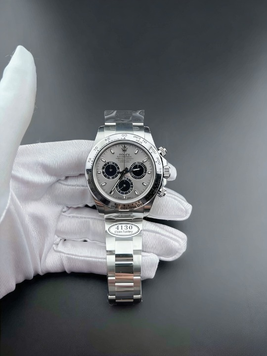 CLEANクリーン工場ROLEXロレックス ホワイト ゴールド デイトナ116509プラチナベゼル グレー文 字盤 cal.41301:1精度