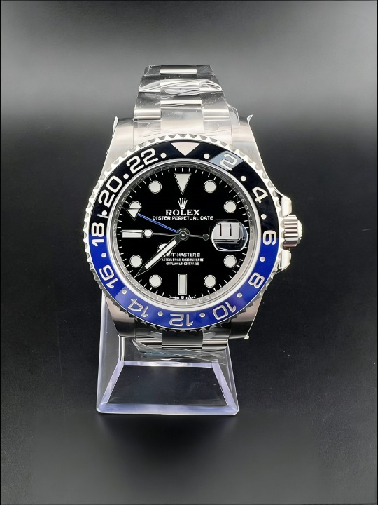 CLEANクリーン工場 ROLEXロレックスGMTマス ター | 126710BLNR 40mm青黒バッドマンベゼ ル ブラック文字盤 1:1精度