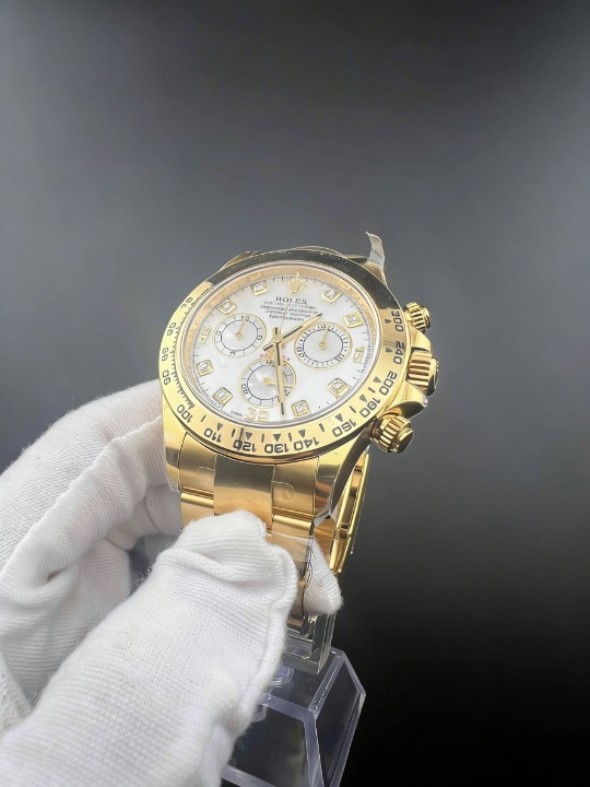 CLEANクリーン工場ROLEXロレックスデイトナ 116528 イエローゴールド 天然マザーオプパール 文字盤 ダイヤモンド目盛り cal.41301:1精度