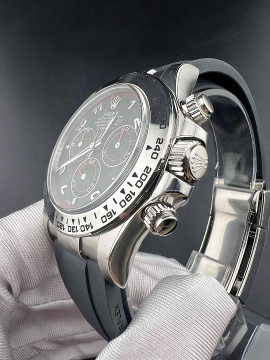 CLEANクリーン工場ROLEXロレックスデイトナ 116519赤針ブラック文字盤 ホワイトゴールド cal.4130 1:1精度