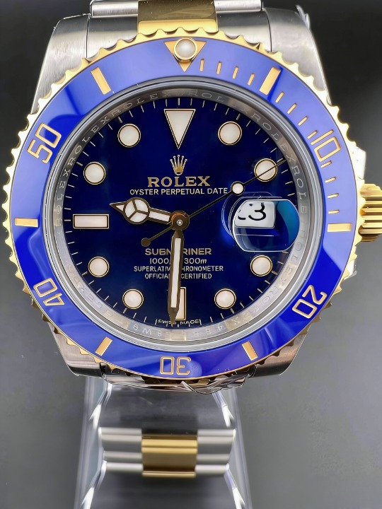 CLEANクリーン工場 ROLEXロレックスサブマリ ーナデイト40mm 116613LB コンビゴールド 読ブル ー文字盤 1:1級