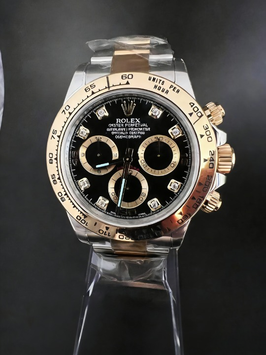 CLEANクリーン工場ROLEXロレックスデイトナ 116503 コンビゴールド ダイヤモンドインデック ス プラック文字盤 cal.4130 1:1精度