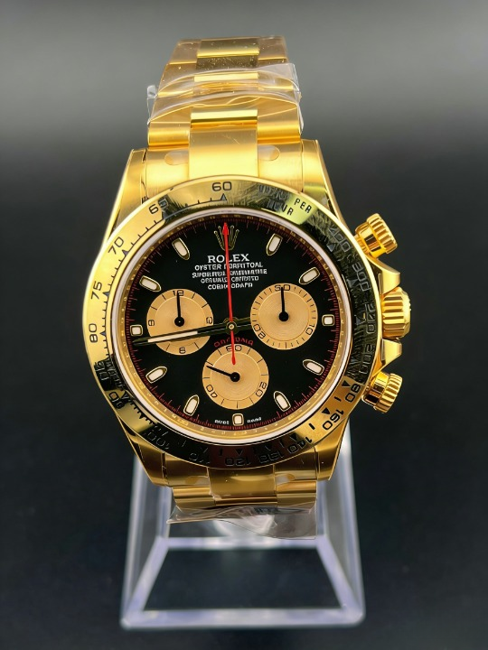 CLEANクリーン工場ROLEXロレックス デイトナ 116508 イエローゴールド ブラック文字盤 赤針 cal.4130 1:1精度