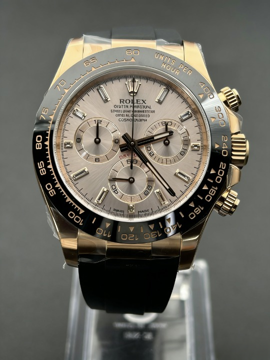 CLEANクリーン工場ROLEXロレックス デイトナ 116515LN エバーローズゴールド バゲットダイヤ モンド文字盤 ラバーベルト cal.4130 1:1精度