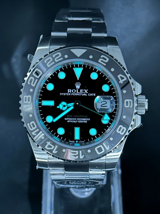 CLEANクリーン工場 ROLEXロレックスGMTマス ター ll 126710GRNR 40mmブラック/グレーベゼ ル グリーン針 1:1精度