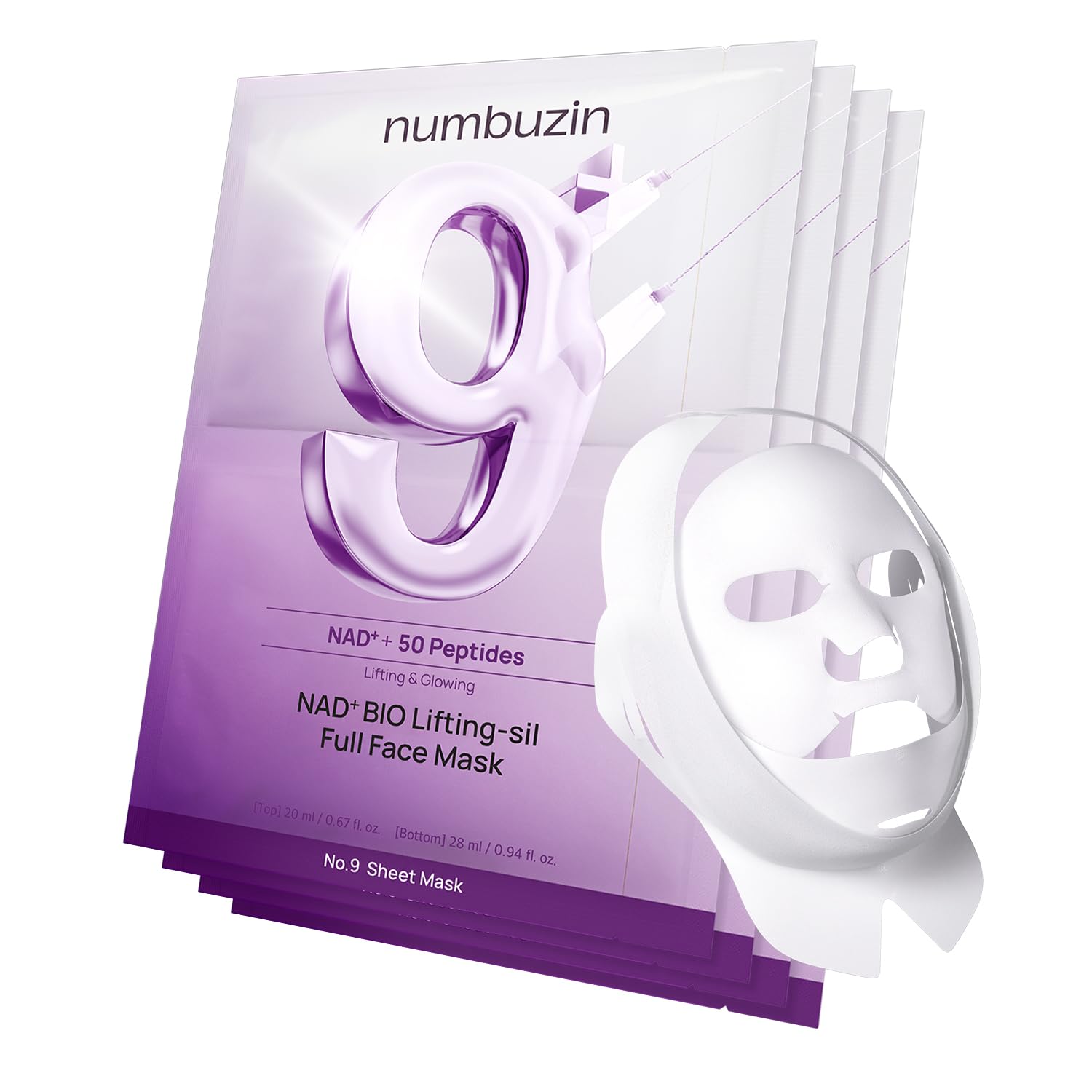 Numbuzin 9號NAD+生物緊緻全臉面膜4片裝