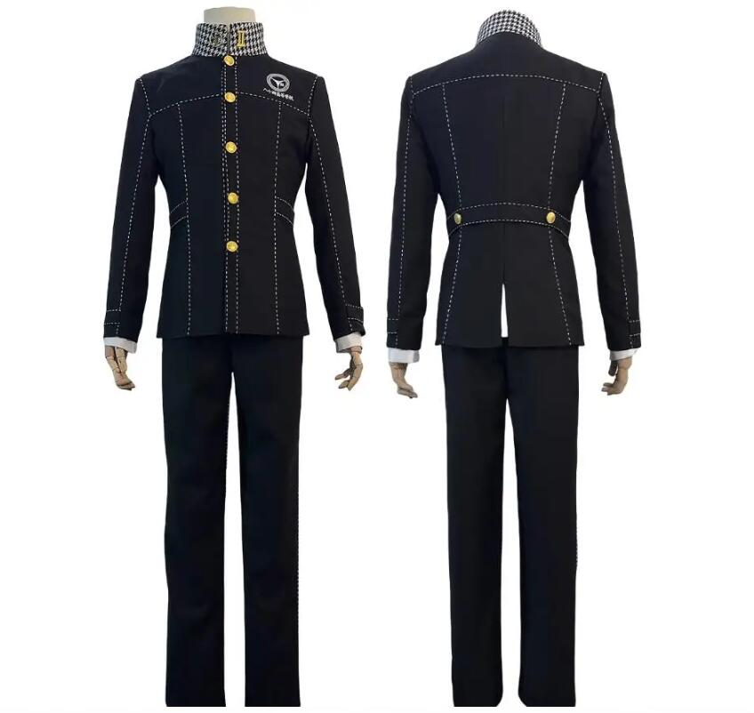Anime Mens Yu Narukami Outfit Cosplay Costume School Uniform Coat Shirt Pants Halloween Christmas Outfit Suit