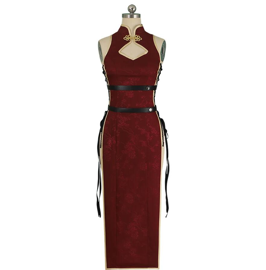 Anime Women Erza Scarlet Cosplay Costume Chinese-style Qipao Dress Party Princess Dress Halloween Outfit