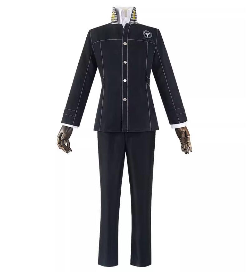 Anime Mens Yu Narukami Outfit Cosplay Costume School Uniform Coat Shirt Pants Halloween Christmas Outfit Suit