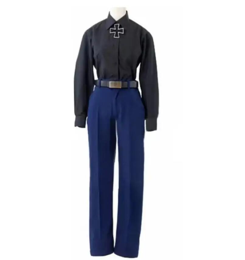 Anime Mens Suit Cosplay Hetalia Prussia Cosplay Costume Blue Navy Uniform Army Halloween Christmas Outfit