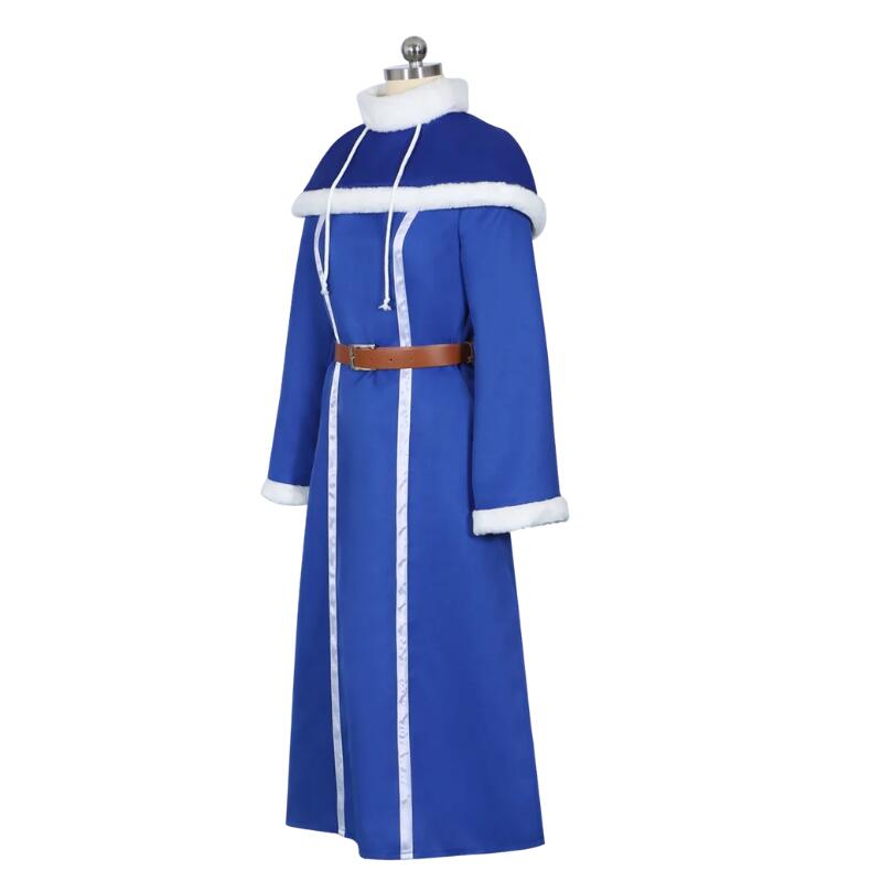Anime Juvia Lockser Cosplay Costume Long Dress With Hat Belt and Shawl Womens Suit Cloak Dress Halloween