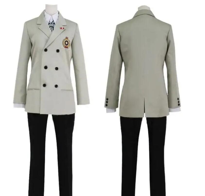 Anime Goro Akechi Cosplay Costume Army Suit Crow Halloween Mens Womens Coat Shirt Pants Tie Suit School Uniform