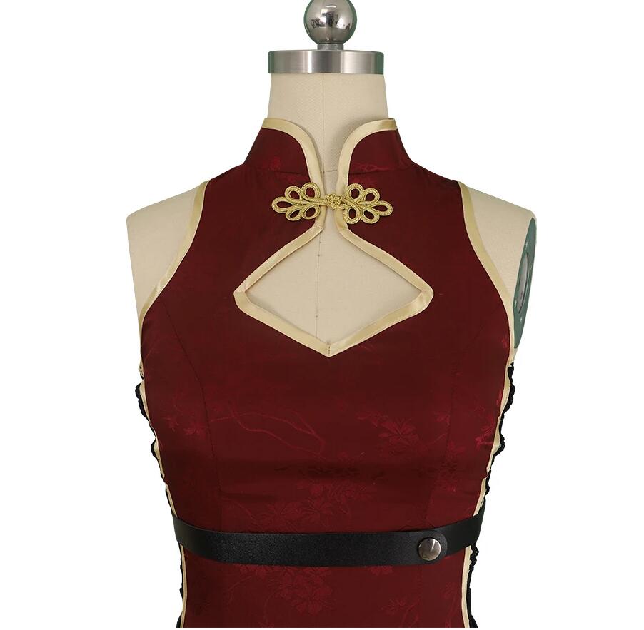 Anime Women Erza Scarlet Cosplay Costume Chinese-style Qipao Dress Party Princess Dress Halloween Outfit