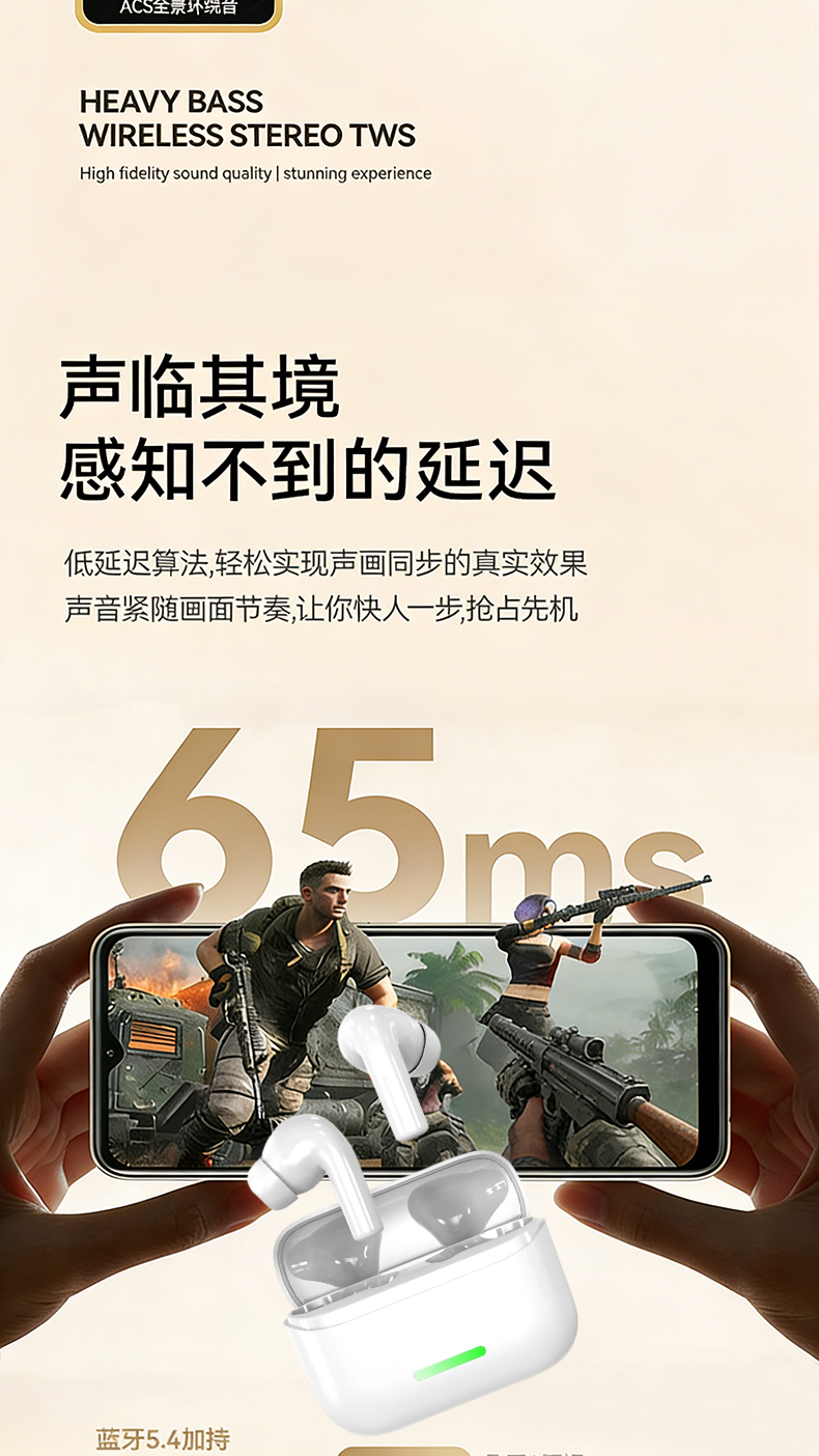 ST69 AI Translation Earphones Cross-border Wireless Bluetooth Headphones Noise Cancellation Gaming Battery Life In-ear Earbuds [Comes with "AI Friend" Software]