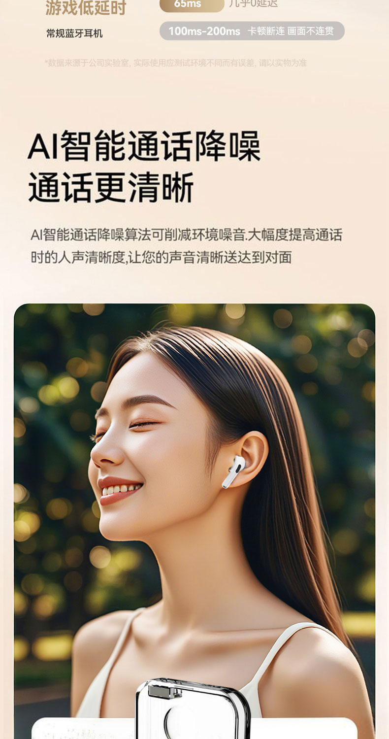 ST79 AI Translation Earphones Cross-border Wireless Bluetooth Headphones Noise Cancellation Gaming Battery Life In-ear Earbuds [Comes with "AI Friend" Software]