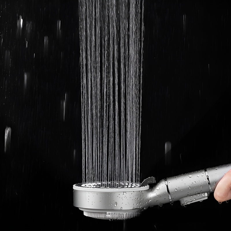 Silicone Back Scrubber Massage Shower Head with Filter and Pressurization