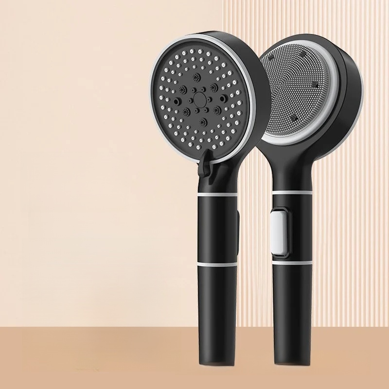 Silicone Back Scrubber Massage Shower Head with Filter and Pressurization