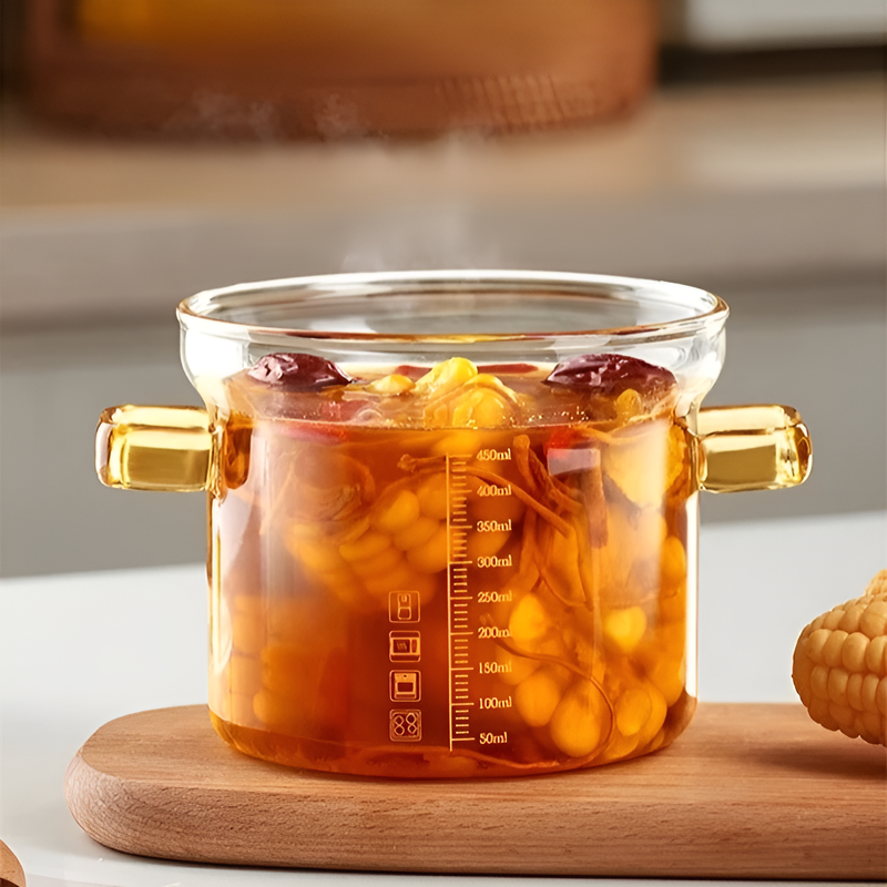 High borosilicate glass stew pot