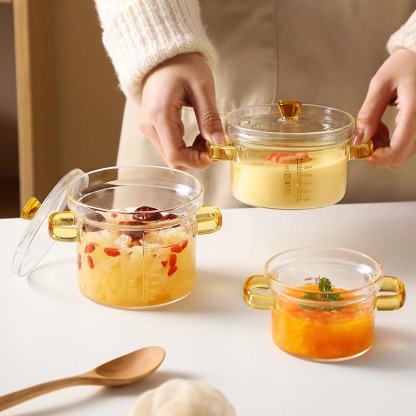 High borosilicate glass stew pot