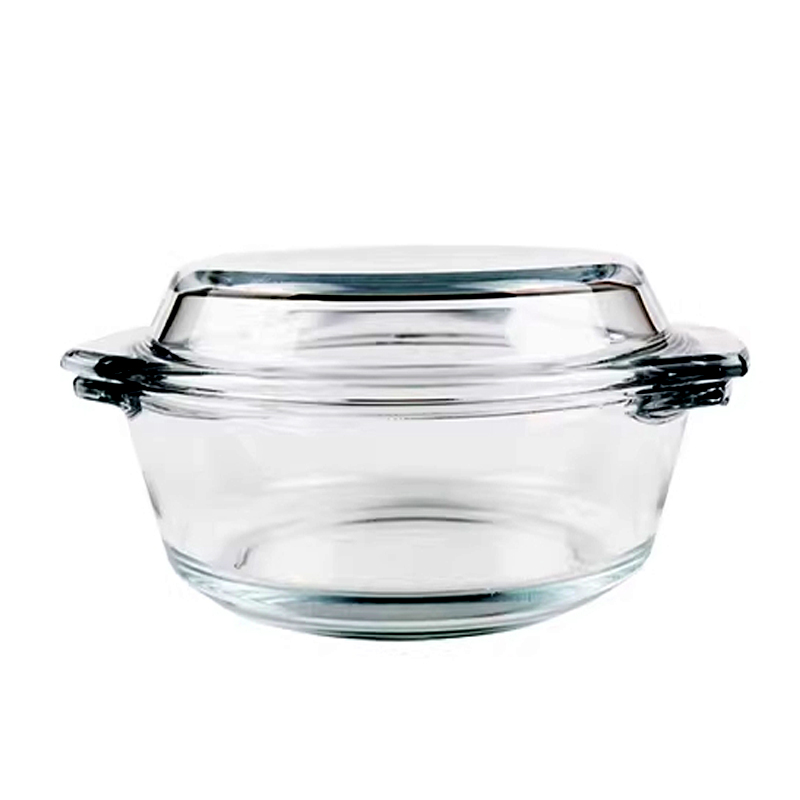 Heat-resistant glass egg bowl with lid