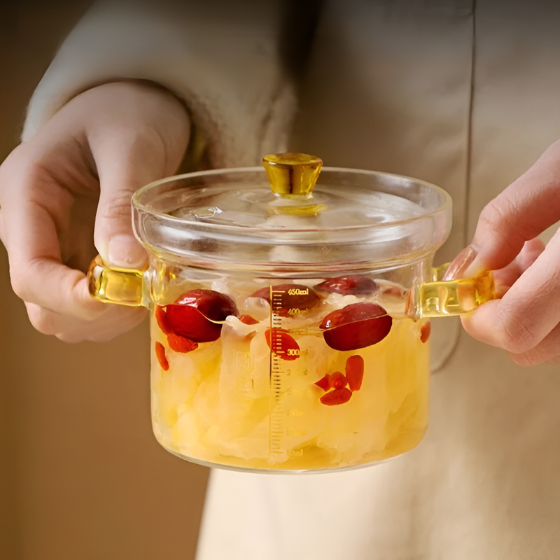 High borosilicate glass stew pot