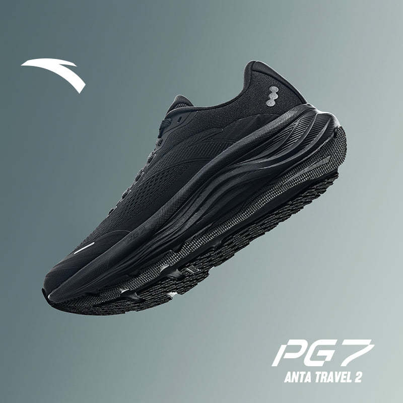 ANTA TRAVEL 2 PG7 รองเท้าวิ่งชายแบบนุ่มซัพพอร์ต ไซส์กว้าง 2E สำหรับกีฬา