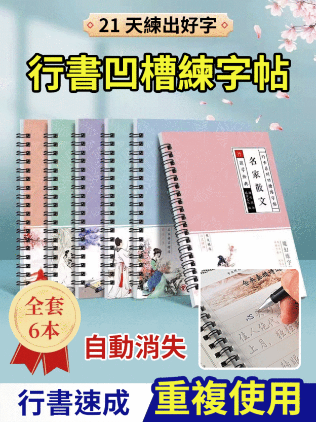行書凹槽硬筆字帖套裝