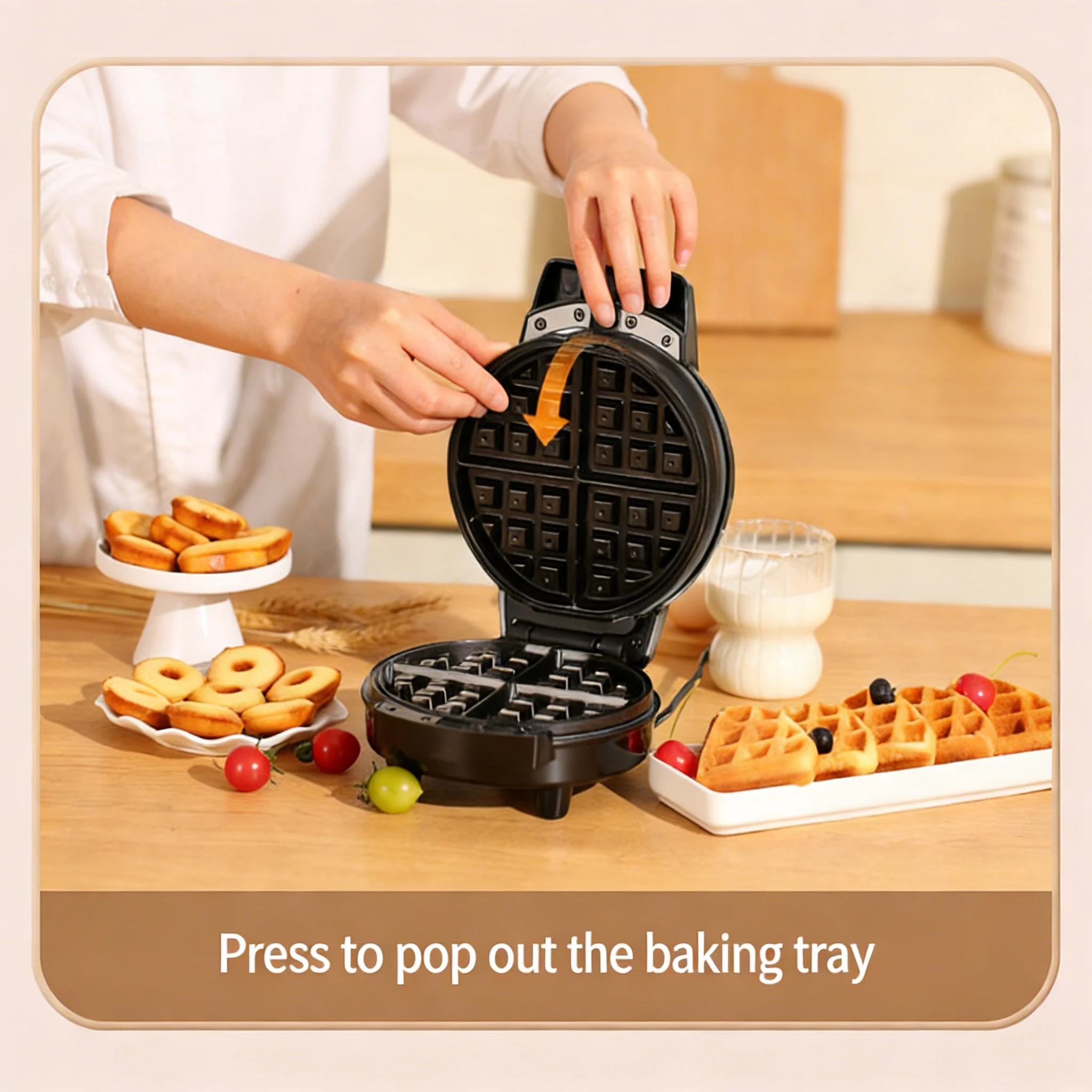 صانعة إفطار قابلة للفصل 3 في 1، صينية كهربائية صغيرة لصنع سندويشات الوافل للخبز المنزلي (خصم 20% عند الطلب)