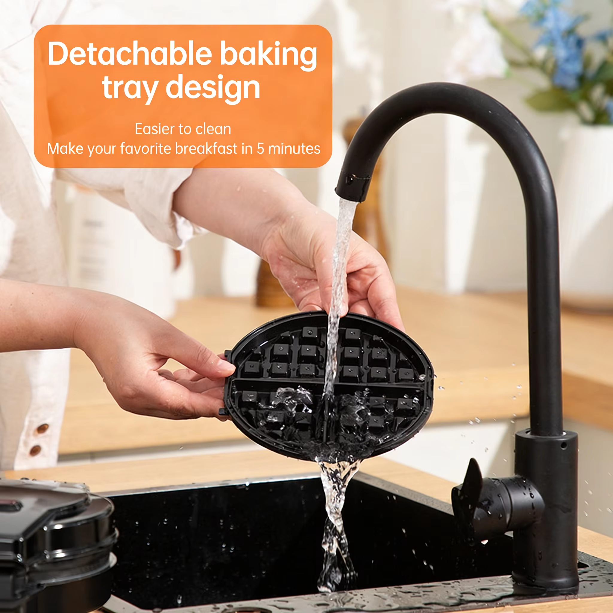 صانعة إفطار قابلة للفصل 3 في 1، صينية كهربائية صغيرة لصنع سندويشات الوافل للخبز المنزلي (خصم 20% عند الطلب)