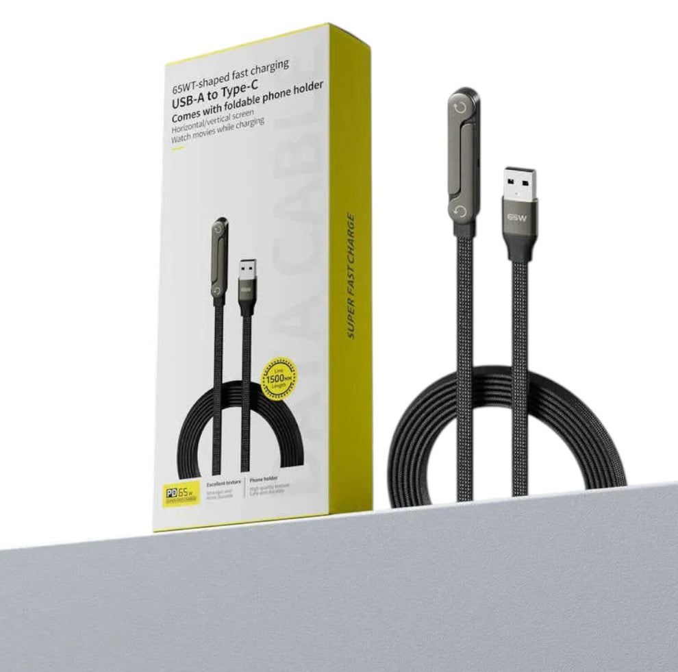 240W Fast Charging Foldable Phone Holder Data Cable Fast Charging Cable Phone Tablet Foldable Holder 2-in-1