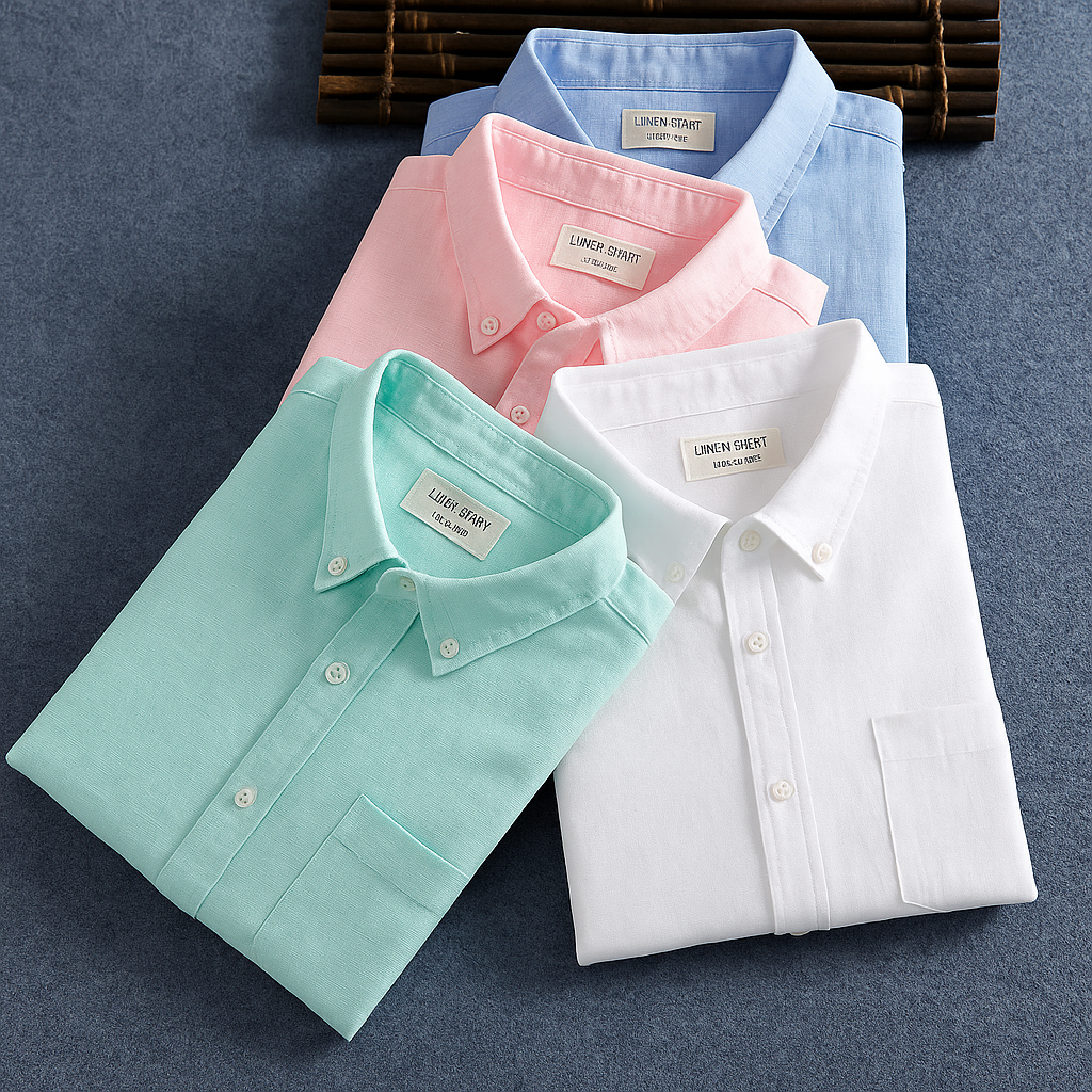 Men's Cotton Linen Shirt (Pack Of 4)
