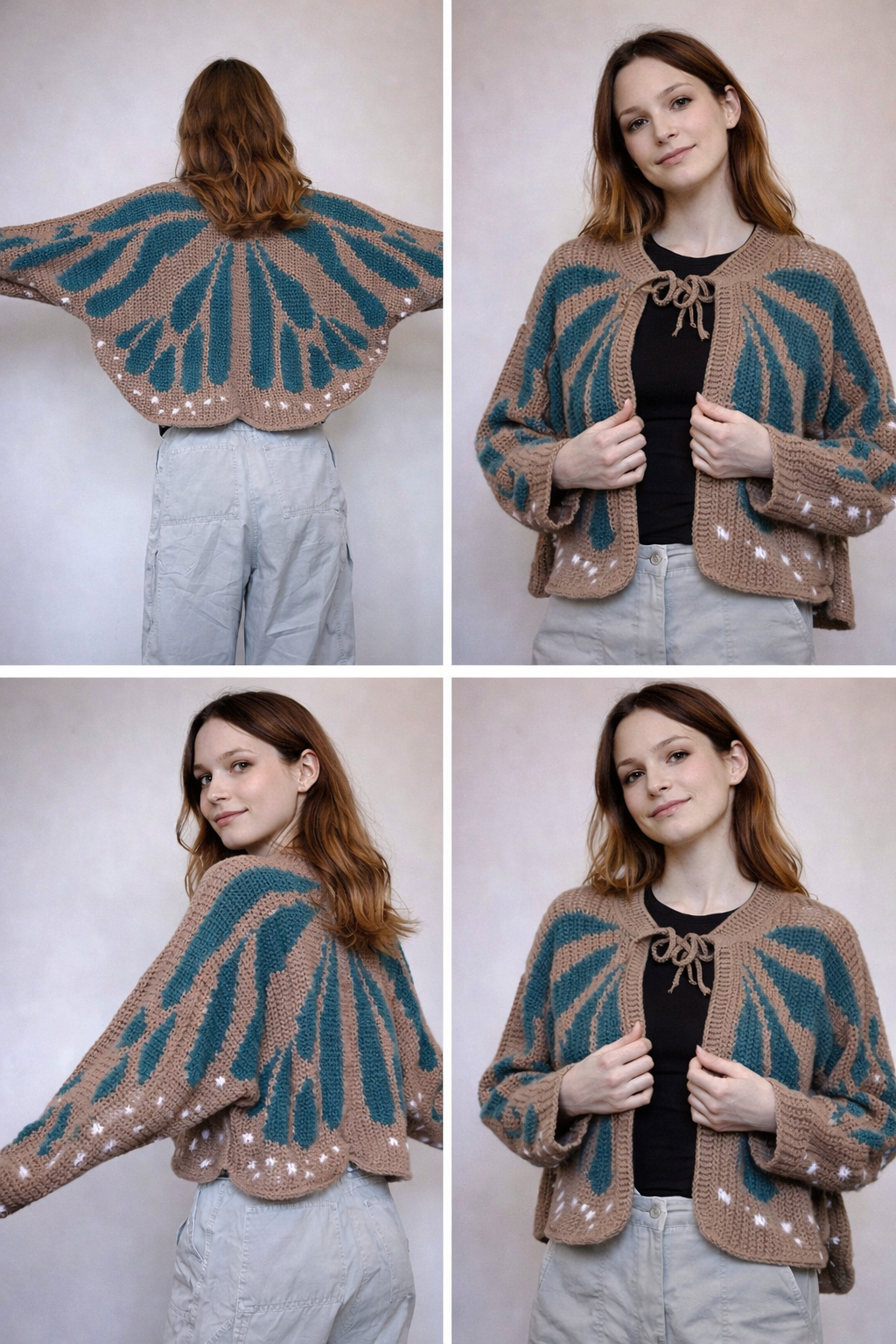 Butterfly Purple Wings Knit Cardigan