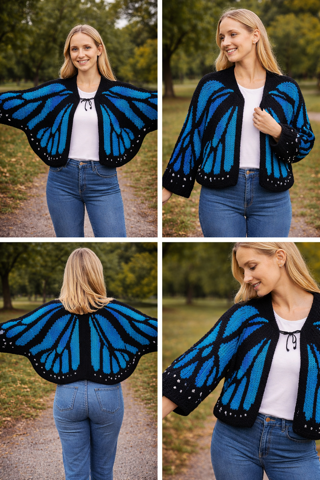 Butterfly Purple Wings Knit Cardigan