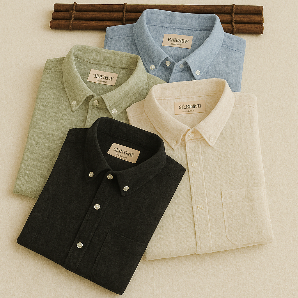 Men's Summer Cotton Linen Shirts (Pack Of 4)