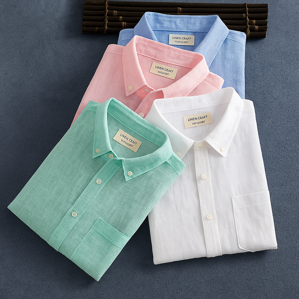 Men's Summer Cotton Linen Shirts (Pack Of 4)