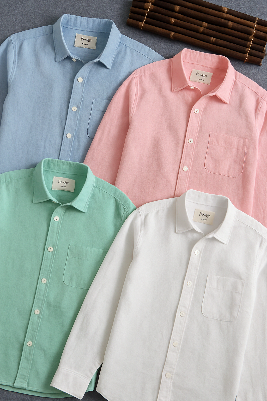 Men's Cotton Linen Shirt (Pack Of 4)