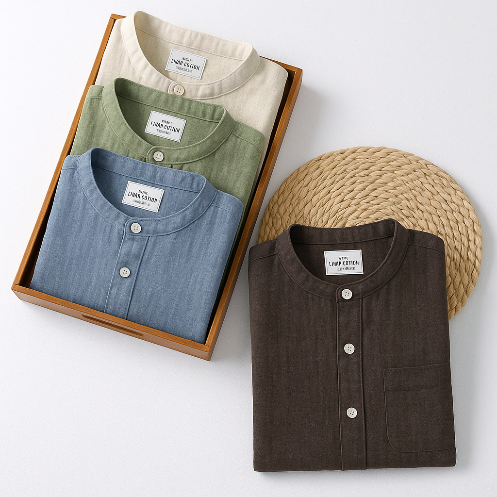 Men's Long Sleeve Linen Shirt (Pack of 4)