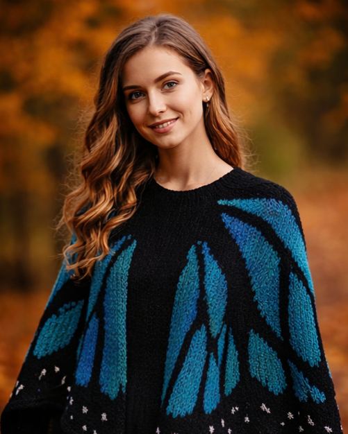 Butterfly Blue Wings Knit Cardigan