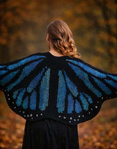 Butterfly Blue Wings Knit Cardigan