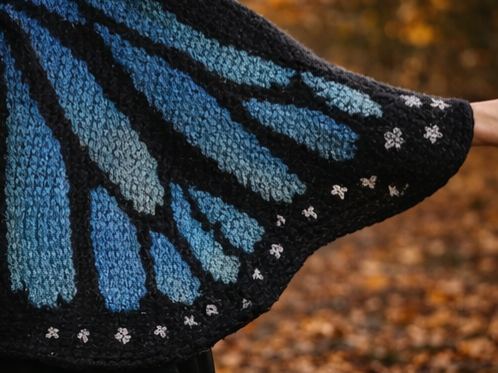 Butterfly Blue Wings Knit Cardigan