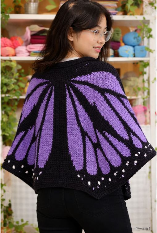 Butterfly Purple Wings Knit Cardigan