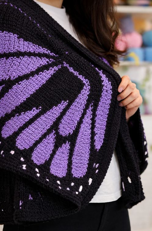 Butterfly Purple Wings Knit Cardigan