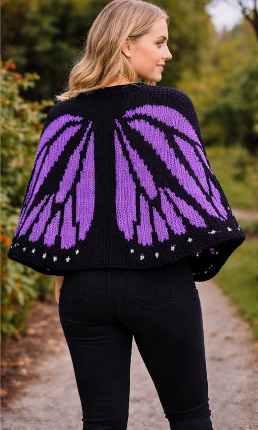 Butterfly Purple Wings Knit Cardigan